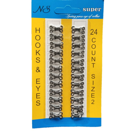 #2 гачки, застібки для одягу Sindtex чорні 24шт #2 гачки, застібки для одягу Sindtex чорні 24шт