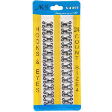 #4 гачки, застібки для одягу Sindtex чорні 24шт #4 гачки, застібки для одягу Sindtex чорні 24шт