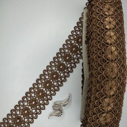 Мереживо макраме Sindtex 6,5см (20м) Колір - Коричневий (08-Y11560-4) Мереживо макраме Sindtex 6,5см (20м) Колір - Коричневий (08-Y11560-4)