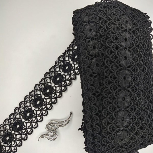 Мереживо макраме Sindtex 6,5см (20м) Колір - Чорний (08-Y11560-10) Мереживо макраме Sindtex 6,5см (20м) Колір - Чорний (08-Y11560-10)