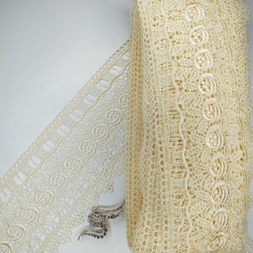 Мереживо макраме Sindtex 10см (20м) Колір - Молочний (09-Y10093-2) Мереживо макраме Sindtex 10см (20м) Колір - Молочний (09-Y10093-2)