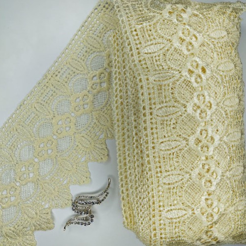 Мереживо макраме Sindtex 12 см (13 м) Колір - Молочний (17-L0370-1) Мереживо макраме Sindtex 12 см (13 м) Колір - Молочний (17-L0370-1)