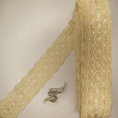 Мереживо макраме Sindtex 6CM (20 м) Колір-молочний (22-Y10389-2) Мереживо макраме Sindtex 6CM (20 м) Колір-молочний (22-Y10389-2)
