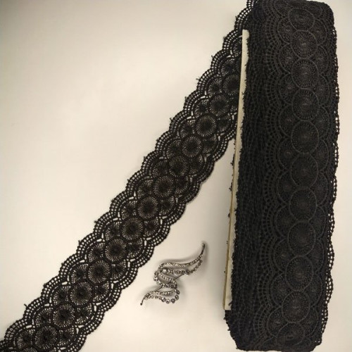 Мереживо макраме Sindtex 6CM (20 м) Колір - Чорний (22-Y10389-3) Мереживо макраме Sindtex 6CM (20 м) Колір - Чорний (22-Y10389-3)