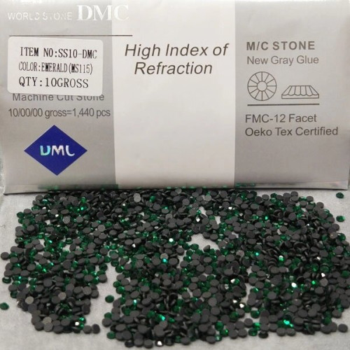 SS10 Термоклейні стрази дмс (DMC Китай) Col: EMERALD SS10 Термоклейні стрази дмс (DMC Китай) Col: EMERALD