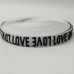(1м) резинка поясна 2,5 см чорно-білий з написом LOVE