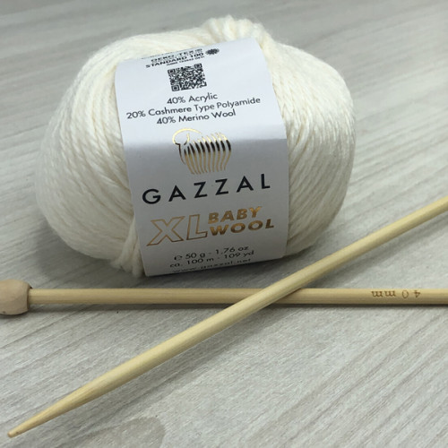 Пряжа Gazzal – Baby Wool XL колір 801 Білий Пряжа Gazzal – Baby Wool XL колір 801 Білий