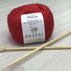 Пряжа Gazzal – Baby Wool XL колір 811 червоний Пряжа Gazzal – Baby Wool XL колір 811 червоний