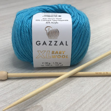 Пряжа Gazzal – Baby Wool XL колір 820 Бірюзовий Пряжа Gazzal – Baby Wool XL колір 820 Бірюзовий