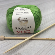 Пряжа Gazzal – Baby Wool XL колір 821 Салатовий Пряжа Gazzal – Baby Wool XL колір 821 Салатовий