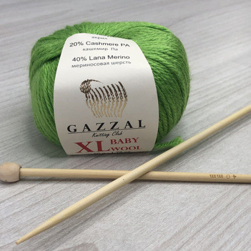Пряжа Gazzal – Baby Wool XL колір 821 Салатовий Пряжа Gazzal – Baby Wool XL колір 821 Салатовий