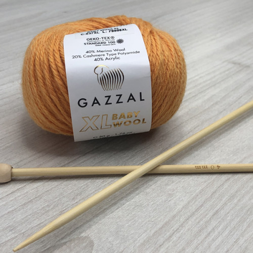 Пряжа Gazzal – Baby Wool XL колір 837 Помаранчевий Пряжа Gazzal – Baby Wool XL колір 837 Помаранчевий