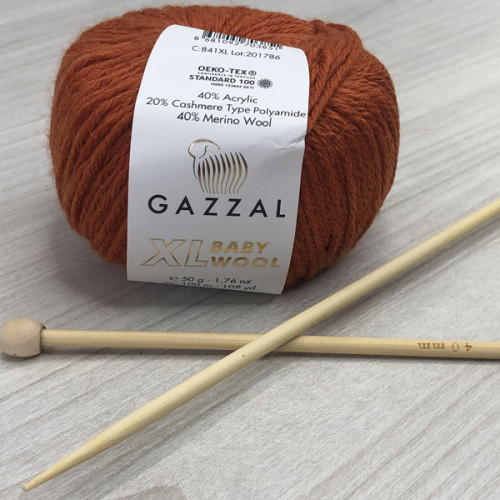 Пряжа Gazzal – Baby Wool XL колір 841 Теракот Пряжа Gazzal – Baby Wool XL колір 841 Теракот