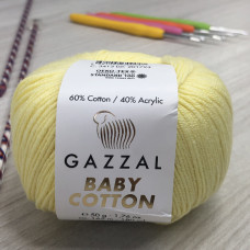 Пряжа Gazzal – Baby Cotton колір 3413 Лимонний Пряжа Gazzal – Baby Cotton колір 3413 Лимонний