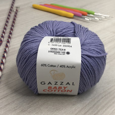 Пряжа Gazzal – Baby Cotton колір 3420 Бузковий Пряжа Gazzal – Baby Cotton колір 3420 Бузковий