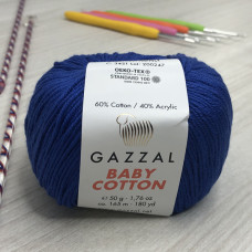 Пряжа Gazzal – Baby Cotton колір 3421 Ультрамарин Пряжа Gazzal – Baby Cotton колір 3421 Ультрамарин