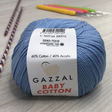 Пряжа Gazzal – Baby Cotton колір 3423 Перванш Пряжа Gazzal – Baby Cotton колір 3423 Перванш