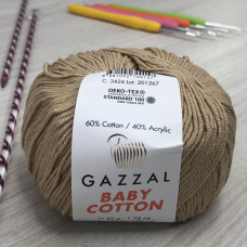 Пряжа Gazzal – Baby Cotton колір 3424 Бежевий Пряжа Gazzal – Baby Cotton колір 3424 Бежевий