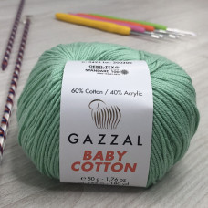 Пряжа Gazzal – Baby Cotton колір 3425 Водяна зелень Пряжа Gazzal – Baby Cotton колір 3425 Водяна зелень