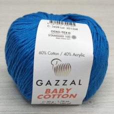 Пряжа Gazzal – Baby Cotton колір 3428 Темна бірюза Пряжа Gazzal – Baby Cotton колір 3428 Темна бірюза