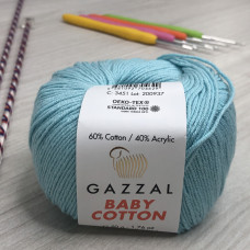 Пряжа Gazzal – Baby Cotton колір 3451 Блакитний Пряжа Gazzal – Baby Cotton колір 3451 Блакитний