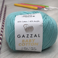 Пряжа Gazzal – Baby Cotton колір 3452 Бірюзовий Пряжа Gazzal – Baby Cotton колір 3452 Бірюзовий