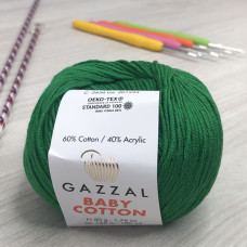 Пряжа Gazzal – Baby Cotton колір 3456 Зелений Пряжа Gazzal – Baby Cotton колір 3456 Зелений