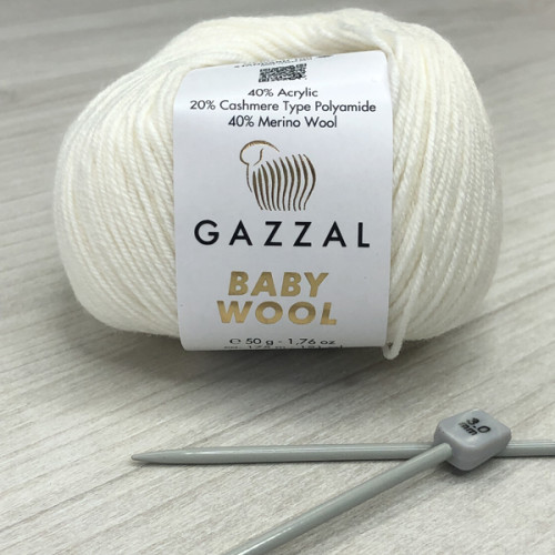 Пряжа Gazzal – Baby Wool колір 801 Пряжа Gazzal – Baby Wool колір 801