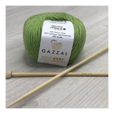 Пряжа Gazzal – Baby Wool XL колір 838 Хакі Пряжа Gazzal – Baby Wool XL колір 838 Хакі
