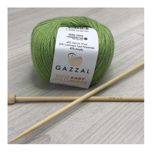 Пряжа Gazzal – Baby Wool XL колір 838 Хакі Пряжа Gazzal – Baby Wool XL колір 838 Хакі