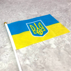 Прапор України з тризубом, 14х21 см Прапор України з тризубом, 14х21 см