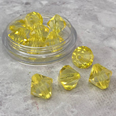 Ø18 мм Намисто біконус пластик - жовтий прозорий Ø18 мм Намисто біконус пластик - жовтий прозорий