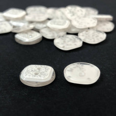 10 шт - Ґудзики сорочкові Ø-13 мм - біла зі сріблом 10 шт - Ґудзики сорочкові Ø-13 мм - біла зі сріблом