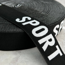 Резинка на відріз брендована SPORT 4 см - чорна Резинка на відріз брендована SPORT 4 см - чорна