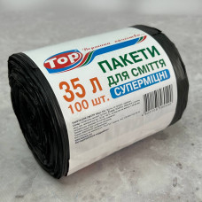 Пакети для сміття 35л 100шт суперміцні чорні 50х60 Пакети для сміття 35л 100шт суперміцні чорні 50х60