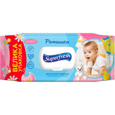 Серветки вологі Superfresh Ромашка 120 шт. Серветки вологі Superfresh Ромашка 120 шт.
