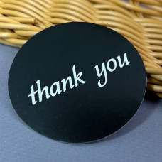 Бірка наклейка Thank you 50 мм - чорна Бірка наклейка Thank you 50 мм - чорна