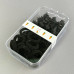 Набір "МІНІ" резинок і крабиків для волосся в органайзері - чорний Набір "МІНІ" резинок і крабиків для волосся в органайзері - чорний