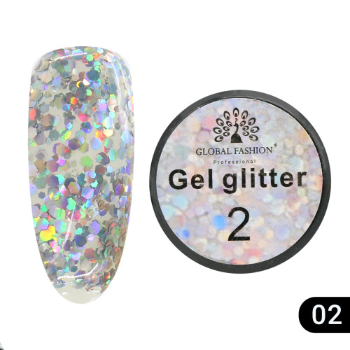 Гліттер гель Global Fashion 5 гр, №02 Гліттер гель Global Fashion 5 гр, №02