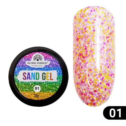 Гель-фарба "SAND GEL" Global Fashion 5 гр №01 Гель-фарба "SAND GEL" Global Fashion 5 гр №01
