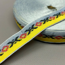 2см Тасьма національна з орнаментом - жовтий з блакитним 2см Тасьма національна з орнаментом - жовтий з блакитним