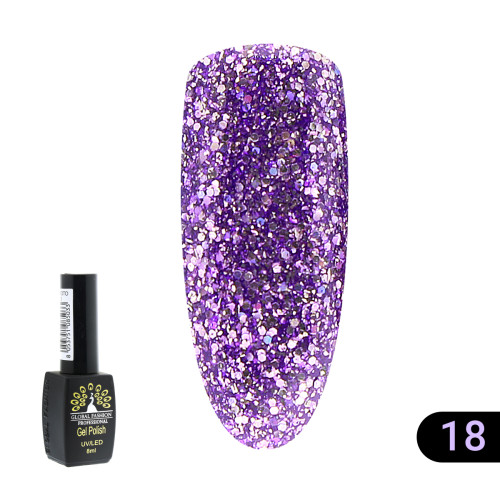 Гель лак Gold Global Fashion №18, 8мл Гель лак Gold Global Fashion №18, 8мл