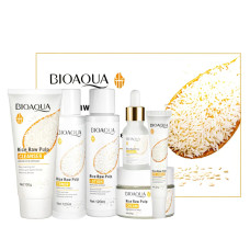 Подарунковий набір косметики для обличчя Bioaqua Rice Raw Pulp Set, 6в1 Подарунковий набір косметики для обличчя Bioaqua Rice Raw Pulp Set, 6в1