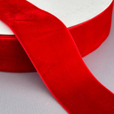 Оксамитова стрічка декоративна 3,8 см 22 м - червоний Оксамитова стрічка декоративна 3,8 см 22 м - червоний