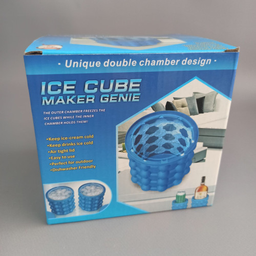 Силіконова форма для заморожування льоду із кришкою Ice Cube Maker Genie Силіконова форма для заморожування льоду із кришкою Ice Cube Maker Genie