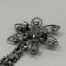 Брошка-шпилька «Квітка з підвісками» 4х7,5 см - графіт #37205