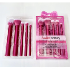 Набір пензликів для макіяжу Sweet Beauty Рожевий, 5шт