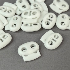Фіксатор для шнура пластиковий 23 мм, білий Фіксатор для шнура пластиковий 23 мм, білий