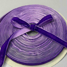 Оксамитова стрічка декоративна 1 см, моток 14 м - фіолетовий Оксамитова стрічка декоративна 1 см, моток 14 м - фіолетовий