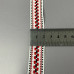 2см Тесьма национальная с орнаментом - біла з червоним